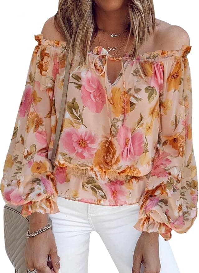 Boho-Chic Off-Shoulder Ruffle Top